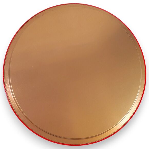 Vintage Set of 3 Christmas Tin Trays Atlantic Can Co Style Round Serving MCM - Picture 5 of 16